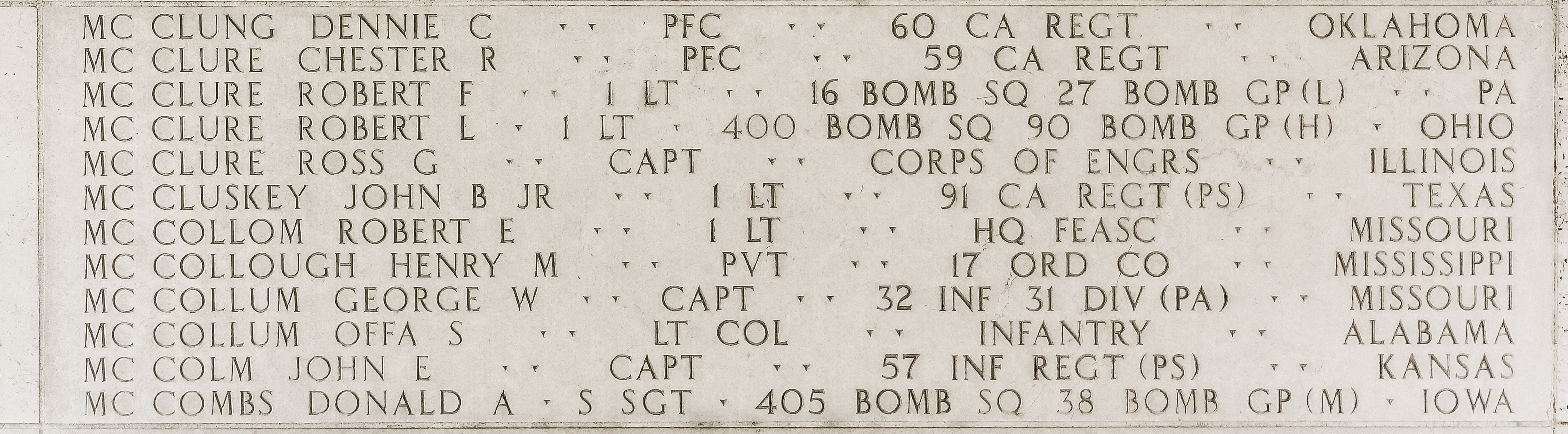 Donald A. McCombs, Staff Sergeant